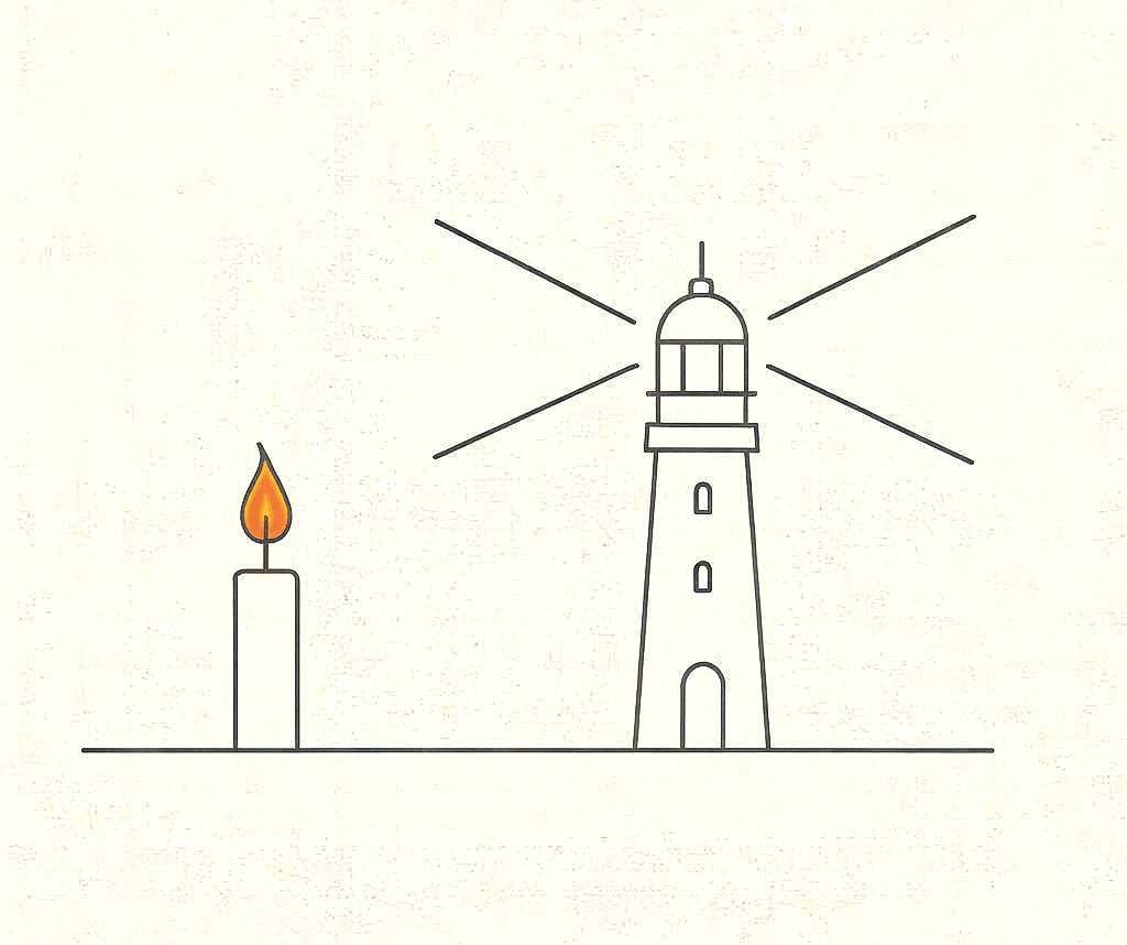 小さなロウソクの灯が、大きな光に